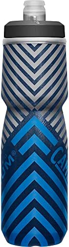CamelBak Podium Chill Insulated Bike Squeeze Water Bottle, Cold Retention for Cycling, 24oz, Navy Stripe - 3
