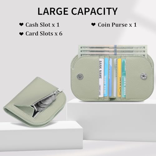 SENDEFN Small Wallet for Women RFID Blocking Card Holder Slim Bifold Compact Wallets With Zipper Coin Pocket2