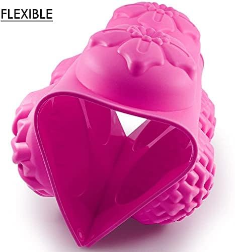 Image of Silicone Flower Shape Soap Molds 6-Cavity Trays for Homemade Cake Chocolate Cupcake Mold Fondant Shape Decorating Ice Cube | Muffin Candle Soap Mould- Random Color | Flower Mix soap Mould