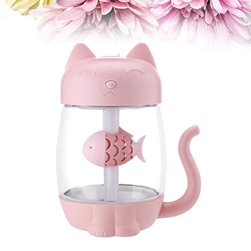 VOSAREA Usb Cat Air Humidifier Mini Humidifier Essential Oil Diffuser Purifier Led Light Fan for Home Office Car