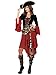 Leg Avenue Women's 2 Piece Cruel Seas Captain Pirate Costume, Black/Burgundy, Large