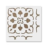Lydia Tile Stencil - Reusable Floor & Backsplash Mediterranean Tile Stencils for Home Decor, Furniture, and Walls 16