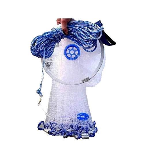 Ruixf Filet à Jeter de Pêche Réseaux Maille de Poissons en Nylon de 2.4 m / 8 Pieds Fishing Net, cast Net Cover