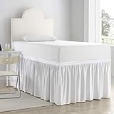 SKY BEDDINGS Dorm Room Bed Skirt - College Dorm Bed Skirt - Twin XL, Extra Long - 32 Inch Drop - 100% Microfiber - White