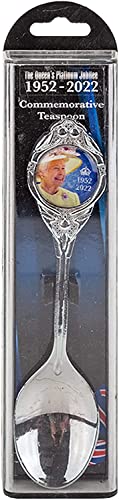 Queen Platinum Jubilee Memorabilia 2022 - Cuchara de recuerdo conmemorativa de acero inoxidable