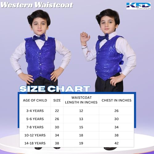 Image of Kaku Fancy Dresses Plain Waistcoat for Kids /Plain Jacket for Kids | Sequin Work Shinning Waist Coat For Annual Day Dance Competition (Only Jacket /Waistcoat - Shirt & Pant Not Included)