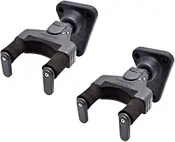 Suporte de Parede para Violão e Guitarra, Trava Automática, Preto, Conjunto de 2