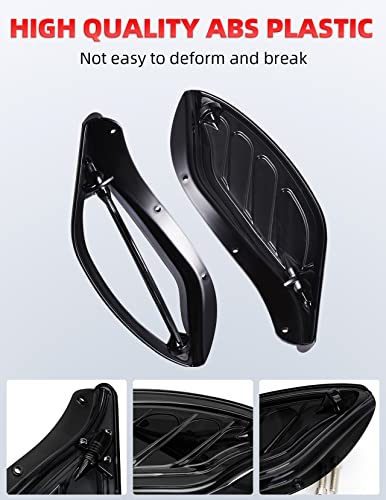 Image of Amazicha Black Adjustable Air Deflector Kit Side Wing Deflectors Fairing Air Deflector Compatible for Harley Touring Street Glide, Electra Glide, Trike, Ultra Classic, CVO 1996-2013
