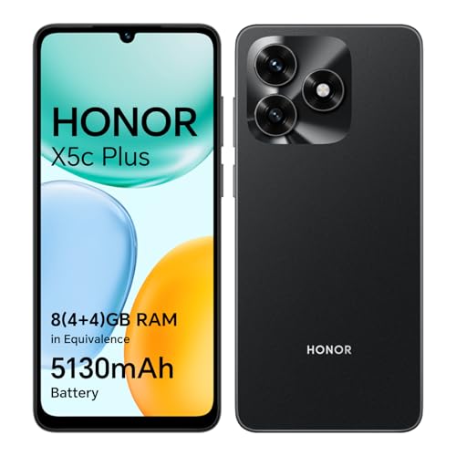 HONOR X5c Plus 4G Smartphone, Dual SIM, 4Go 128Go, 5130mAh Batterie, 50Mpx Ultra-Net AI Caméra, Écran 6,7