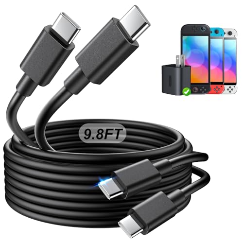 2 Pack (9.8FT) Switch 2 Charging Cable, Extra Long Power Cord for Nintendo