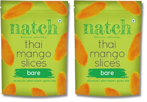 Image of Natch Dried Thai Mango Slices, Healthy Snakcs 100% All Natural, Vegan, Gluten Free, No Artificial Preservatives, Trans Fat Free, Rich in Antioxidants, Bare Flavour, 150gm each (Pack of 2)