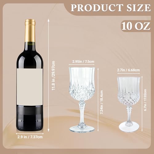 LEYIQU 16 Pack Plastic Wine Glasses,10oz Unbreakable Vintage Style Goblets,Reusable Crystal Like Drinking Glass for Wedding Reception, Party Supplies (Clear) by LEYIQU - Used condition - Image 2