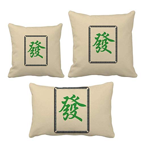 Coussin vert motif tuiles ensemble avec insert pour décoration sofa