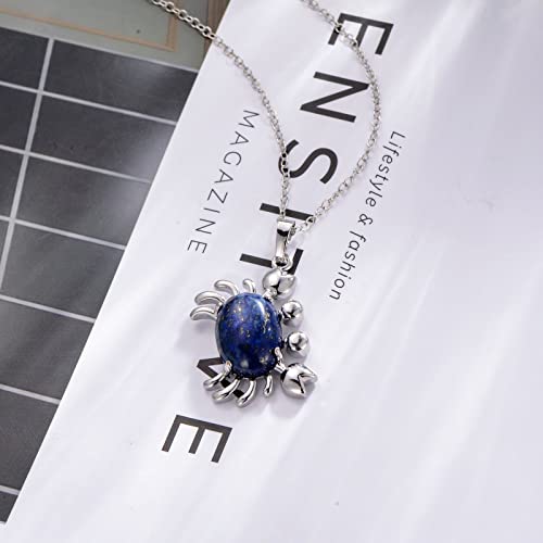 Vijashop Crab Necklace For Women Lapis Lazuli Crab Pendant Crab Jewelry Lapis Necklace Birthday Gift For Girlfriend Wife Mother Daughter #TOP4
