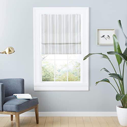 Exclusive Home Ricardo Total Blackout Roman Shade, 27X64, Natural #TOP1