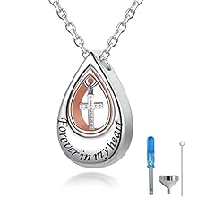 dangling cross urn necklace