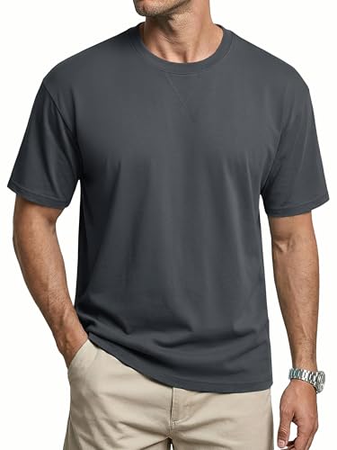 Image of Cavva Tshirts Men UK Casual Smart Summer Plain Tee Cotton Relaxed Fit Tops