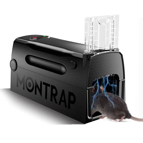 Electric Rat Trap, Smart Electric Rat Zapper with Automatic Door, Reusable Rodent Killer for Rats and Mice, Sanitary Safe & No Touch Rat Traps, RK1000K2, Black