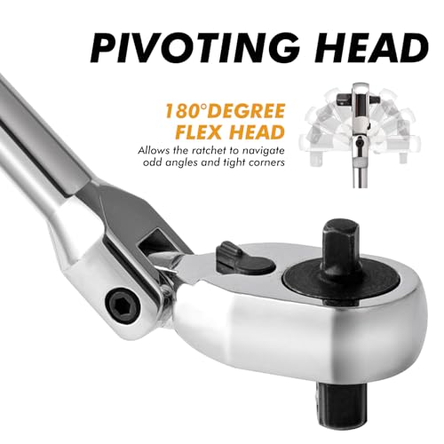 Wanlvkang Dual 3/8 And 1/4 Drive Flex Head Ratchet thumb #2