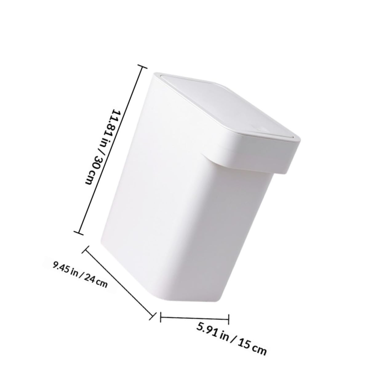 Cubo de Basura de Empuje Blanco para Cocina y Baño, Tapa a Presión, Compacto y Estable, Papelera Doméstica Multifuncional para Oficina y Hogar, Contenedor para Desechos Pequeño