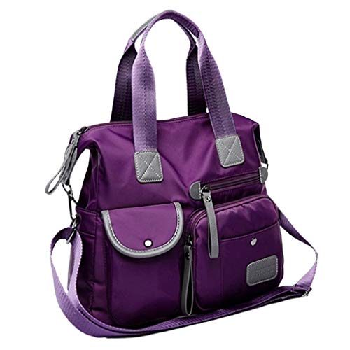 oshhni Adulto Unissex Bolsa Feminina De Grande Capacidade Bolsa De Ombro Vintage Bolsa De Trabalho Bolsa Leve Para O Dia A Dia Roxo