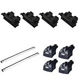 Perfekte Passform Thule 4035 Montage-Kit + Thule 753 Fixpunktfußsatz + Thule 961100 WingBar 961 Dachtraverse Rapid System