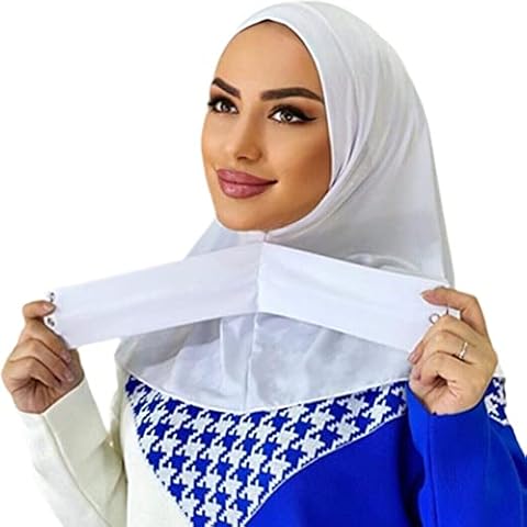Mrisata Modal Hijab Cap Adjustable Muslim Stretchy Turban Full Cover Shawl Cap Full Neck Coverage for Women, Solid Color Modal Islamic Neck Cover Under Scarf Head Wear Cap Cover