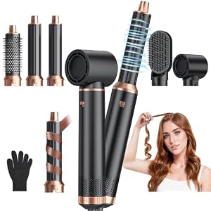 UKLISS Pro Airstyler 5 in 1, Föhnbürste Set - Schwarz Gold