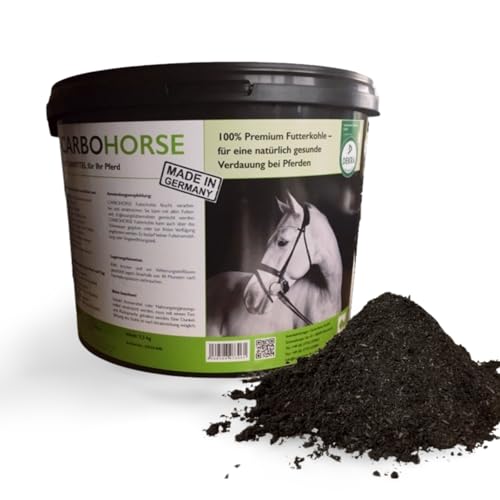 CarboVerte Futterkohle für Pferde 3,5 kg – gegen Kotwasser & Verdauungsprobleme – natürliche Entgiftung, glänzendes Fell & mehr Vitalität – 100% pflanzlich, staubarm