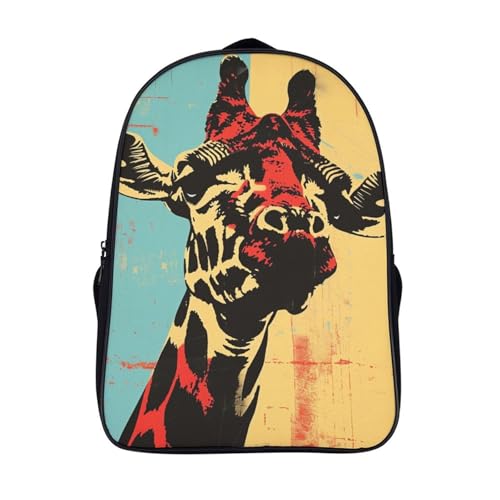 Mochilas escolares para niños de colegio mochila infantil 3D Colored Giraffe deporte 40cm