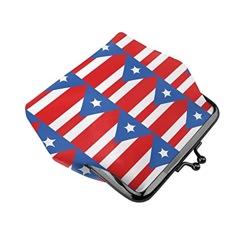 Pu Leather Buckle Coin Purse Puerto Rico Flag Girls Kiss-Lock Change Purse Wallets3