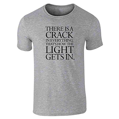 Pop Threads Theres A Crack in Everything Quote Graphic Tee T-Shirt for Men
