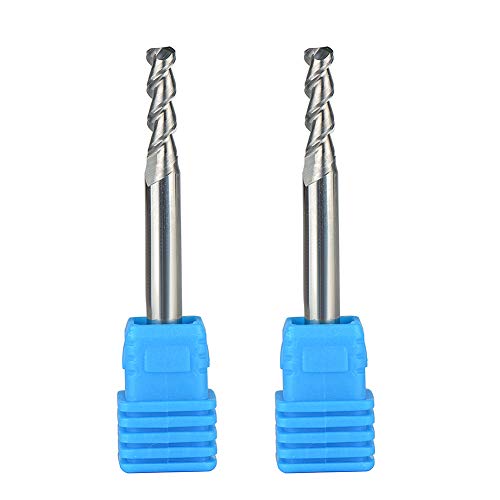 SpeTool 2Pcs Non-Ferrous Carbide End Mill Cutting Tool 5/32 Inch Cutting Dia with 3/16 Inch Shank CNC Cutter Router Bits Double Flute