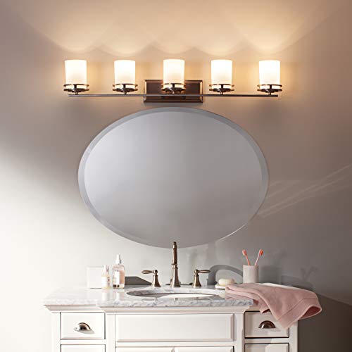 Kichler Hendrik 43" Vanity Light In Brushed Nickel, 5-Light Modern Bathroom Vanity With Satin Etched Cased Opal Glass, (43" W X 7.75" H), 5085Ni #TOP1