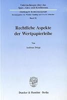 Rechtliche Aspekte Der Wertpapierleihe 3428075412 Book Cover