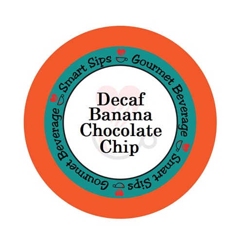 Smart Sips, Decaf Banana Chocolate Chip Flavored Coffee, 24 Count for All Keurig K-cup Machines, Decaffeinated Flavored Coffee
