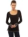 PattyBoutik Women's Scoop Neck Side Slit Tunic (Black and Gray M)
