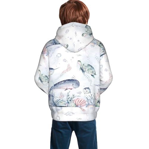 Sea Animals Kid Hoodies Boys Sweatshirts Girls Pullover with Pocket4