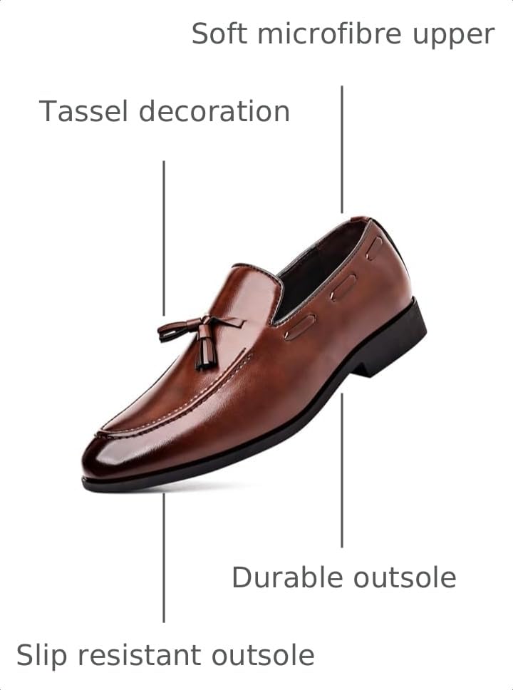 Image of Men's Loafers Dress Shoes Loafers Formal Tassels Business Casual Tuxedo Shoes