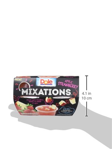 Dole Fruit Bowls, Apple Strawberry Mixations, 4 Count, 4 Ounce Cups