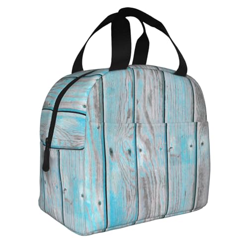 HJLUUFT Lonchera térmica con fondo de paneles de madera, bolsa térmica para adultos y niños, ideal para lonchera Bento