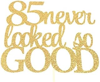 Atelier Elegance 85th Birthday Cake Topper, 85 Never Looked So Good Cake Topper, 85 Sign