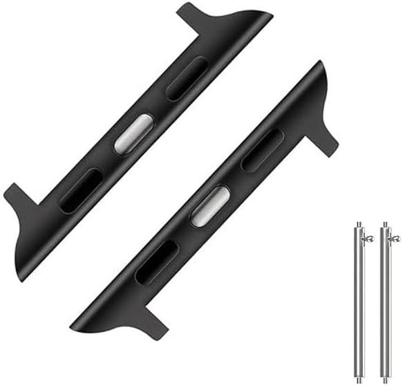 TechMount Stainless Steel Clasp Width Watch Band Connector Adapters Link with 22MM Quick Release Pin Connectors Kit Tool Compatible with Apple Watch Ultra Band 49mm / 45mm / 44mm / 42mm (Black)