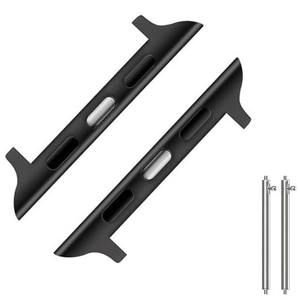TechMount Stainless Steel Clasp Width Watch Band Connector Adapters Link with 22MM Quick Release Pin Connectors Kit Tool Compatible with Apple Watch Ultra Band 49mm / 45mm / 44mm / 42mm (Black)