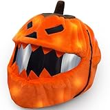 glahorse Extra Large Halloween Pumpkin Motorcycle Helmet Cover Light Up Hat Decoration 18.78 x 15.8,Pumpkin Helmet Cover,Halloween Hat with Light Decoration Accessories for Men Women,Fun Rides Gifts