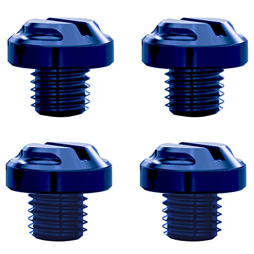 Image of AVERZELLA 4pcs Motorcycle Blue Mirror Hole Plugs 2 Regular+2 Reverse M10x1.25 (Blue, M10>2 regular + 2 reverse)