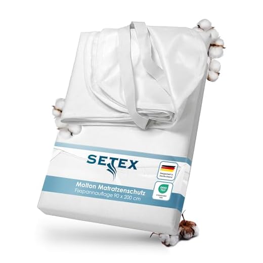 SETEX Wasserdichter Molton Matratzenschutz, 90 x 200 cm, 100 % Baumwolle, Generation, Weiß, 14PE090200001002