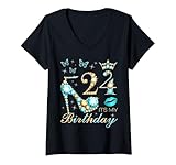 Photo Gallery donna 24th it s my birthday, 24 anni, 24th birthday queen maglietta con collo a v Photo Gallery donna 24th it s my birthday, 24 anni, 24th birthday queen maglietta con collo a v