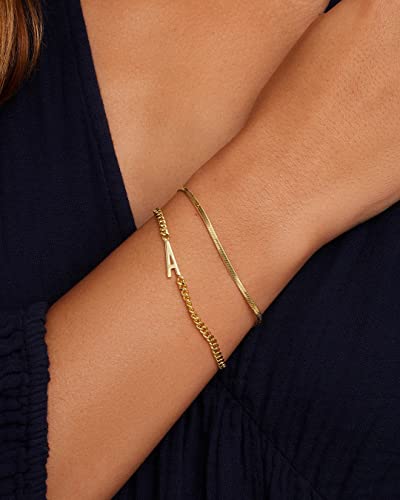 gorjana - Venice Mini Bracelet 6 1/4" to 7 1/4" - 18k Gold Plated Brass - Elegant Herringbone Chain Design - Adjustable Length - Layering with Other Jewelry4