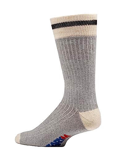 GaryM Men's Heritage Stripe Performance Cushioned Socks, Work Hiking Camp Sock, Boot Size 7-12, 4-Pairs2